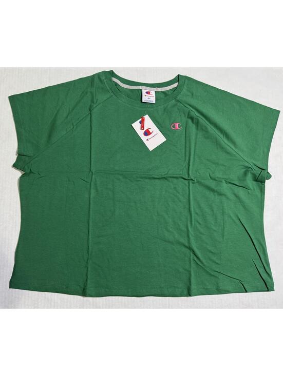 Champion Tops - Champion Green w/ Pink "C" Logo Cropped Tee T Shirt Womens Size 4X NWT NEW